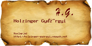 Holzinger Györgyi névjegykártya