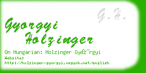 gyorgyi holzinger business card